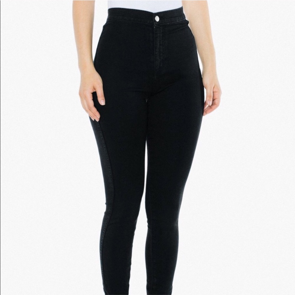 American Apparel Black Denim Easy Skinny Jeans